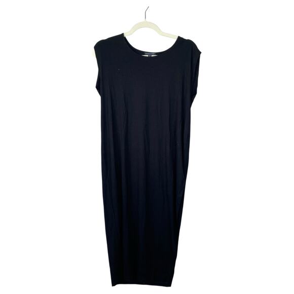 EILEEN FISHER Black Sleeveless Tank Midi Dress Size Small Casual Jersey Knit - Picture 1 of 6